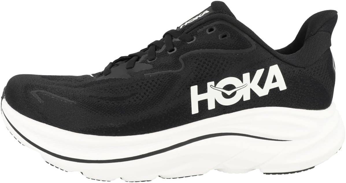 Hoka One Womens Clifton 10 Road Running Shoes - Black/White - 7.5