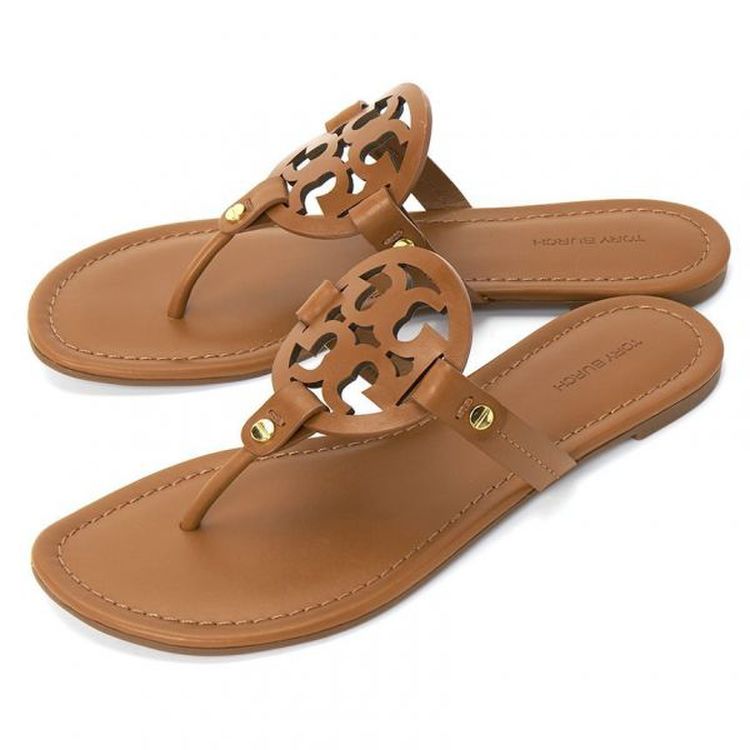 Tory Burch Miller Leather Sandals - Tan - 7