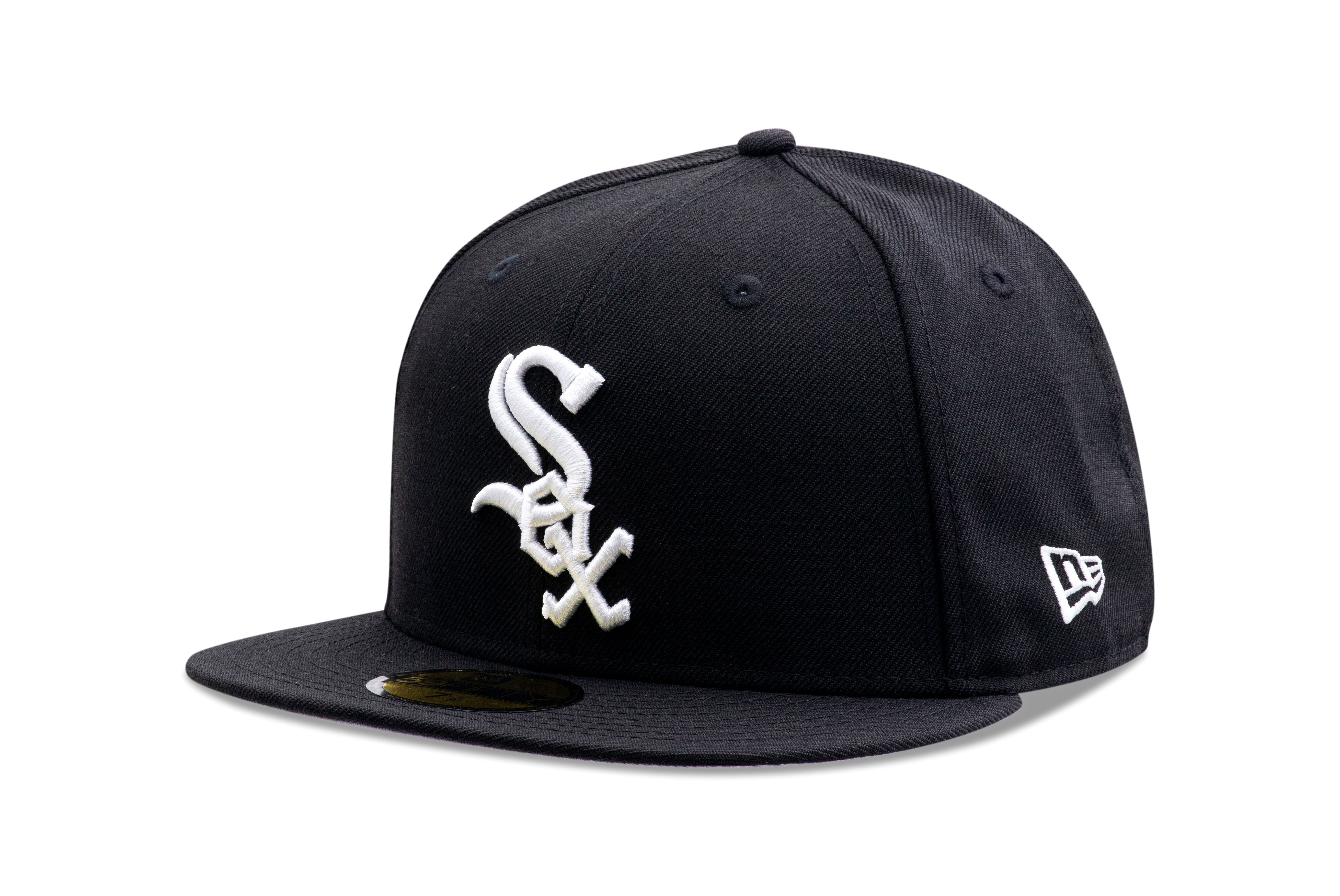 New Era MLB Chicago White Sox Wool 59Fifty Fitted Baseball Cap - Black/White - 7 1/8