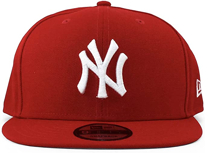 New Era Mens New York Yankees Scarlet Red 9Fifty Adjustable Snapback 950 Cap