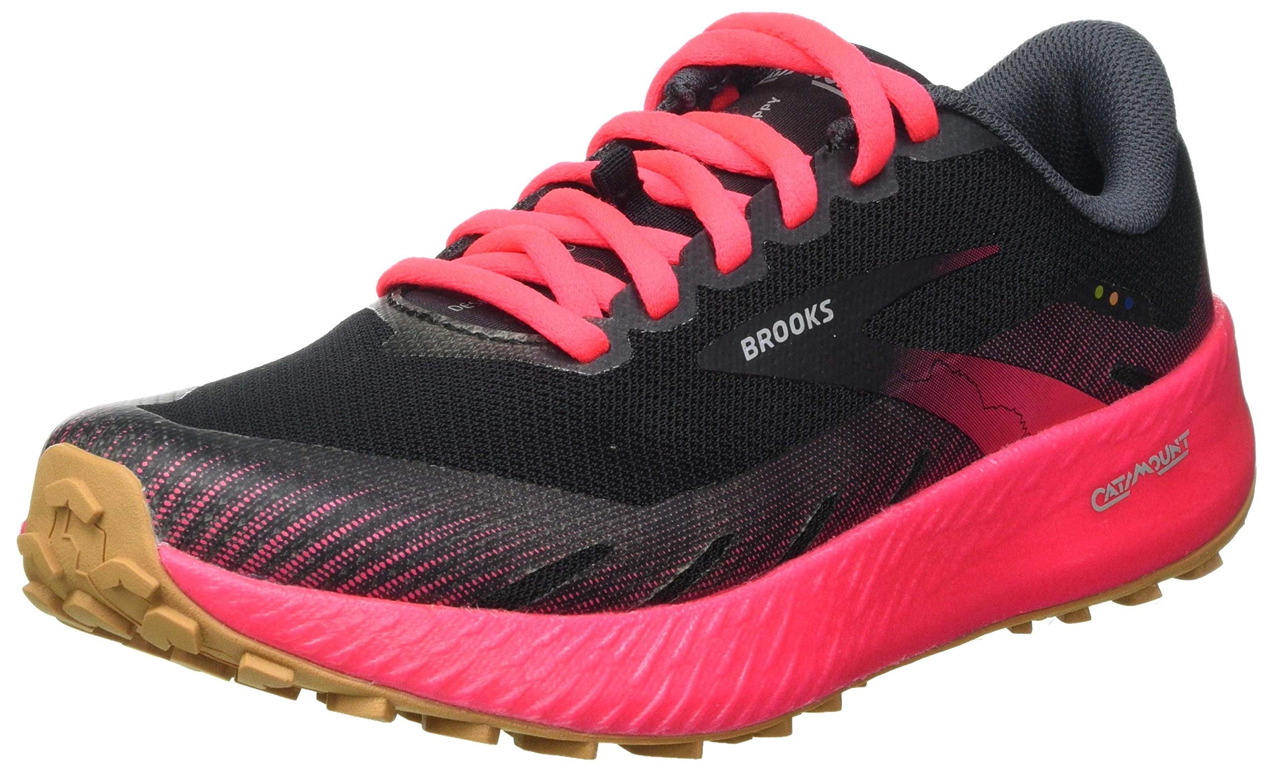 Brooks Womens Catamount Trail Running Shoe - Black/Pink - 7.5