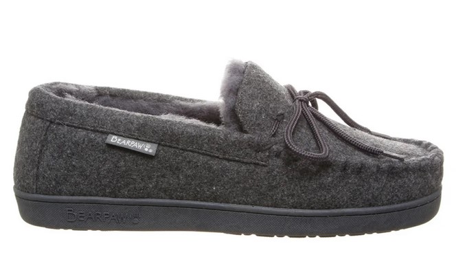 BEARPAW Mens Moc II Slipper - Gray II - 9