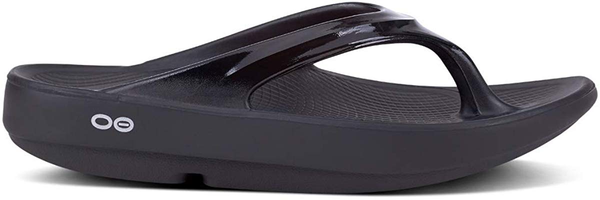 OOFOS Womens OOlala Post Exercise Active Sport Recovery Thong Sandal - Black - M3/W5