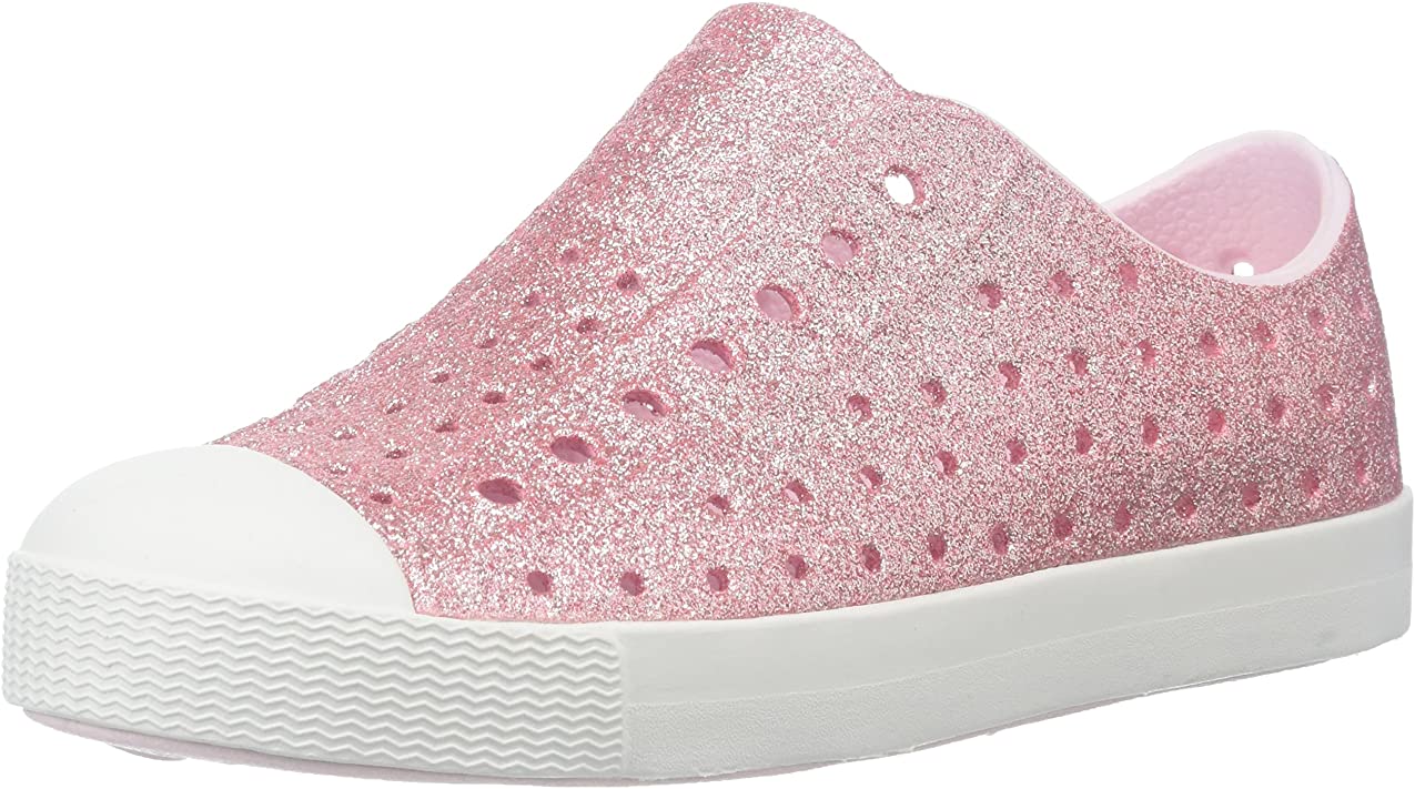 Native Jefferson Bling Kids/Junior Shoes - Milk Pink Bling/Shell White - C11