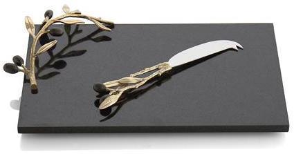 Michael Aram Olive Branch Gold Cheese Board & Knife - 175120
