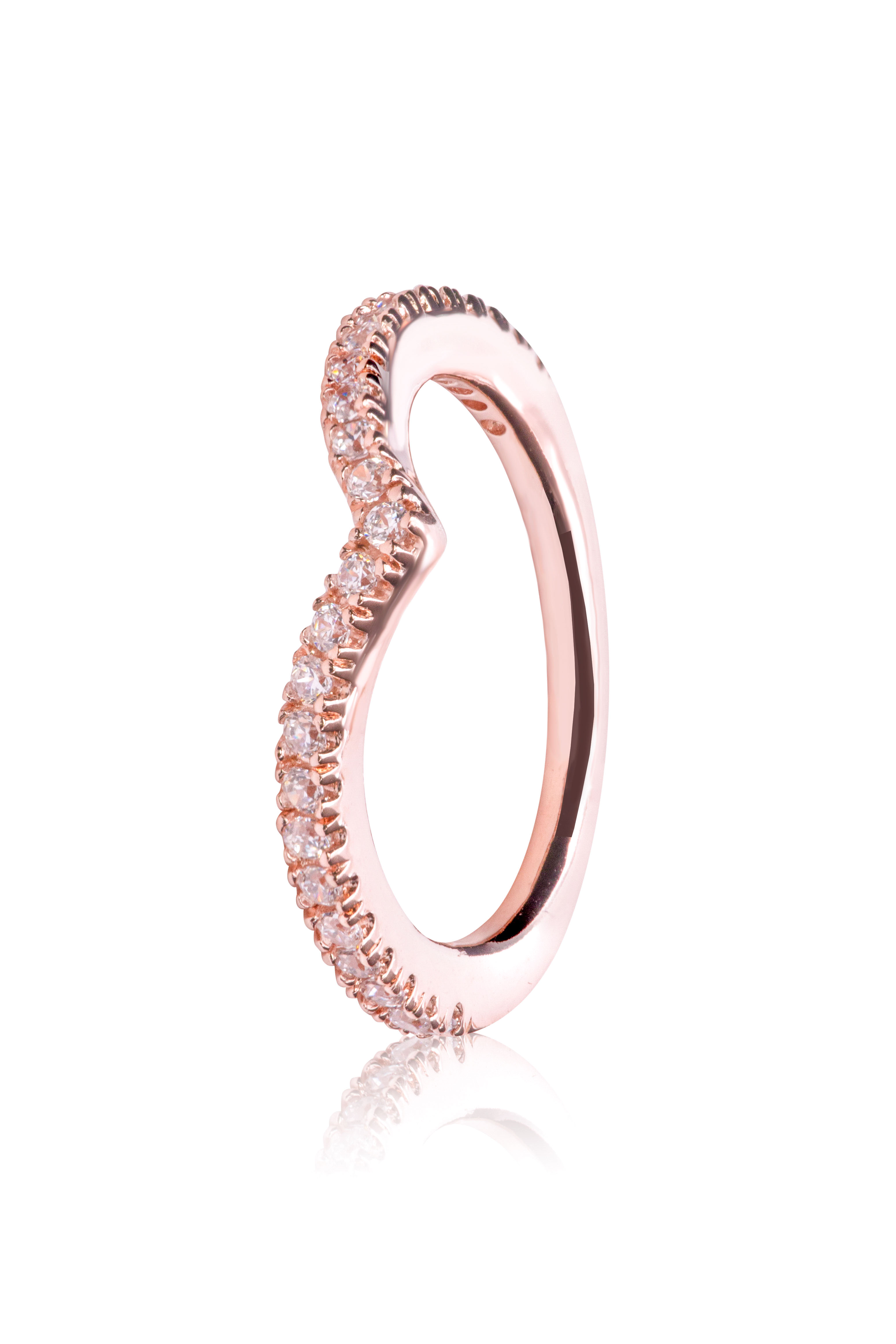 Pandora Sparkling Wishbone Ring