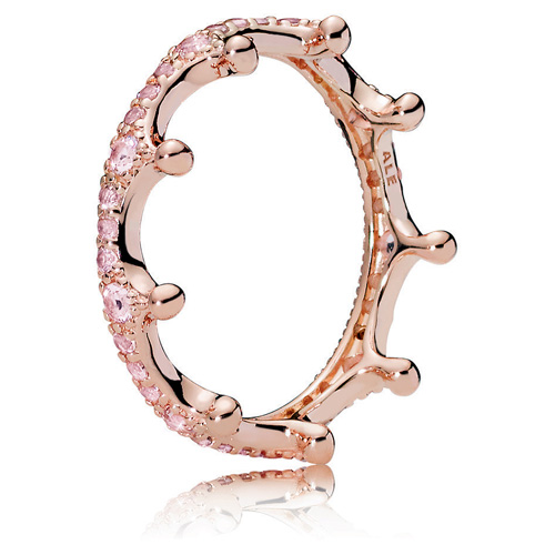 Pandora Pink Sparkling Crown Ring