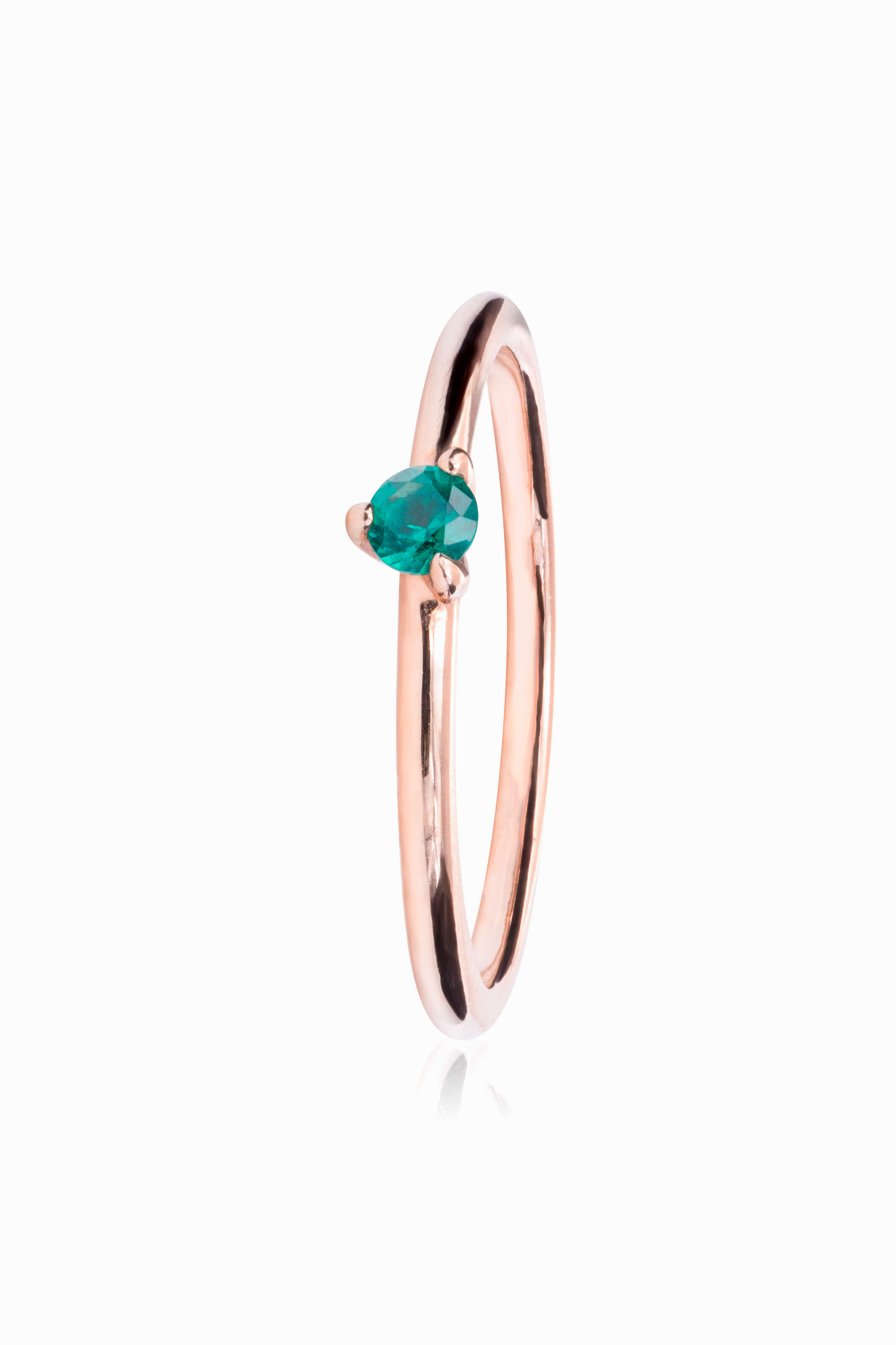 Pandora Rose Green Solitaire Ring