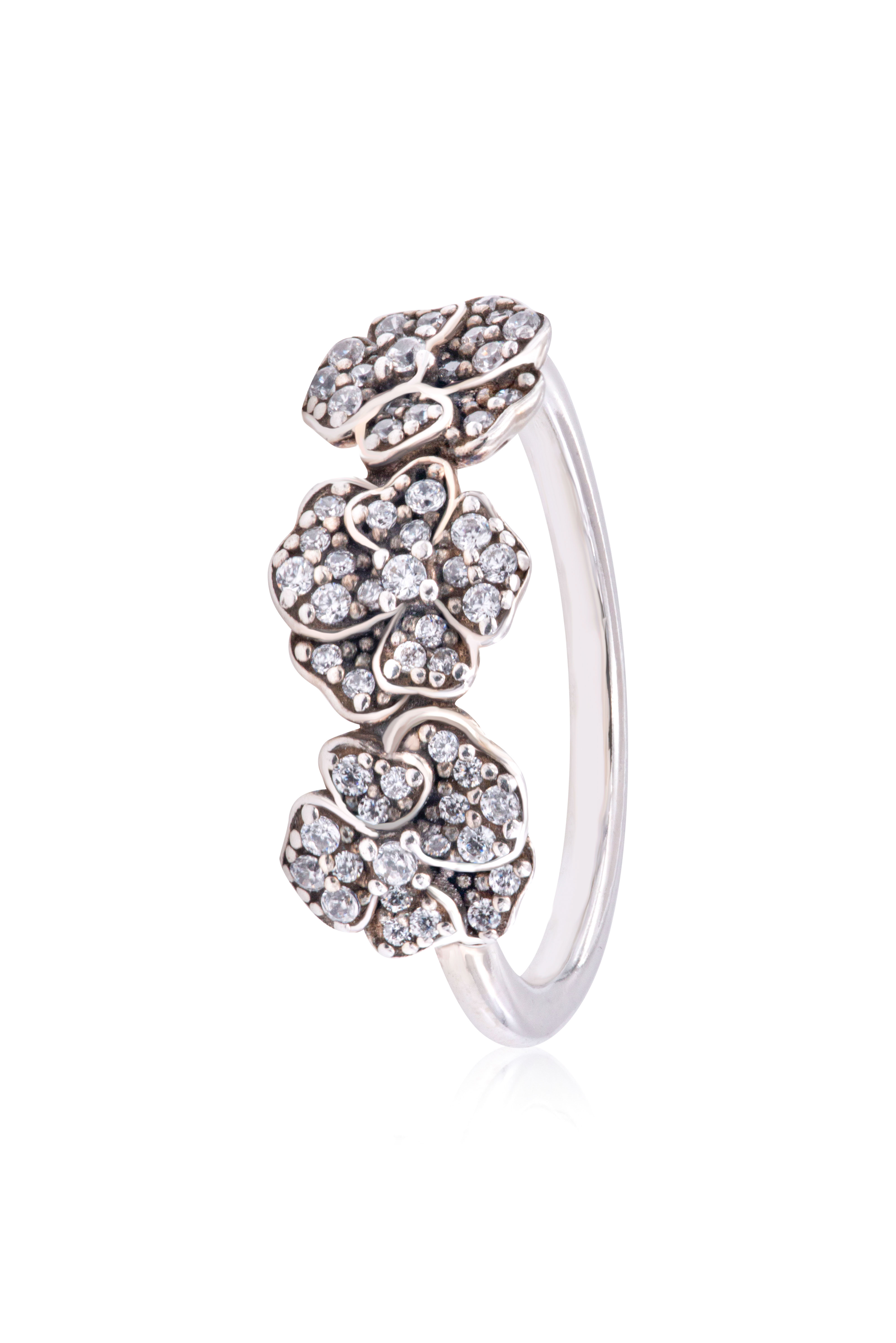 Pandora Moments Triple Pansy Flower Ring