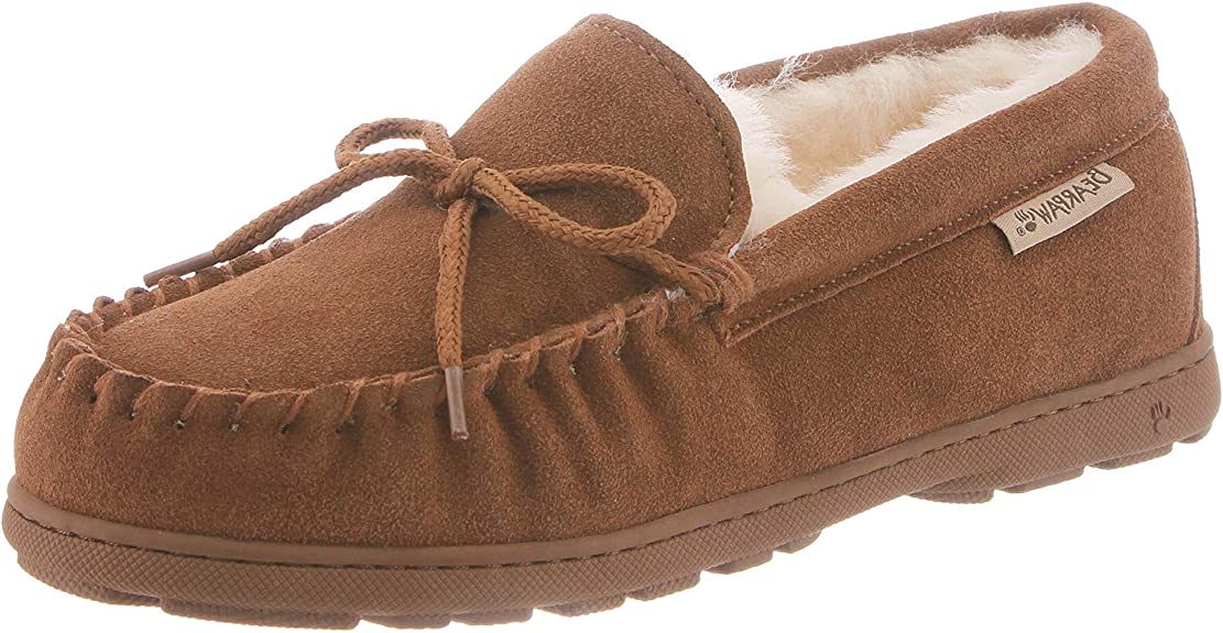 BEARPAW Womens Mindy Moccasin Slippers - Hickory - 10