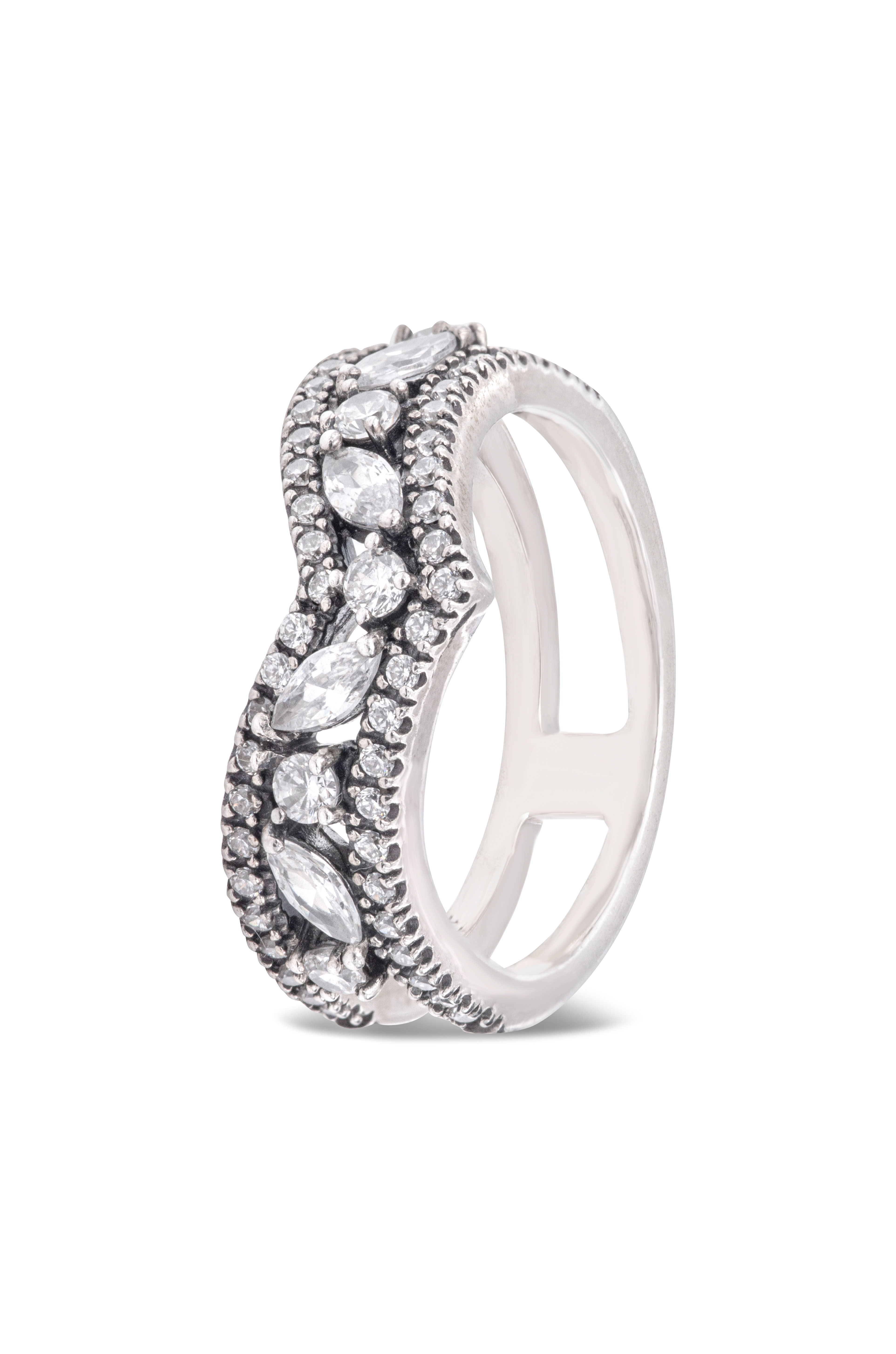 Pandora Sparkling Marquise Double Wishbone Ring - 199095C01-52