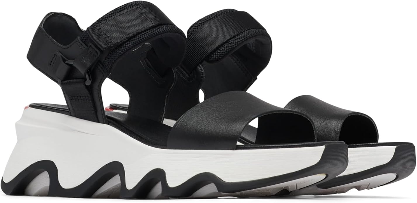 Sorel Womens Kinetic Impact Y Strap High Sandals - Black/Sea Salt - 8.5