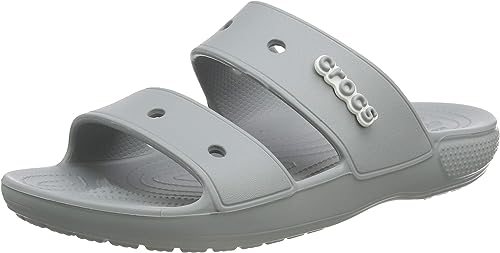 Crocs Unisex Classic Two-Strap Slide Sandals - Light Grey - M8/W10
