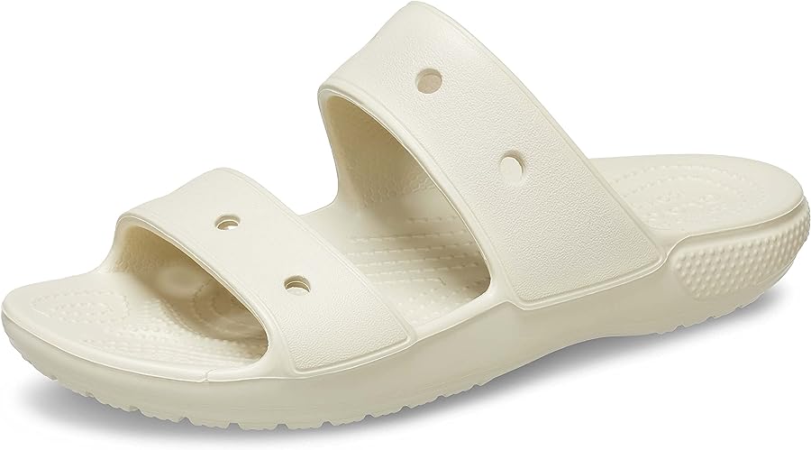 Crocs Unisex Classic Two-Strap Slide Sandals - Bone - M12/W14