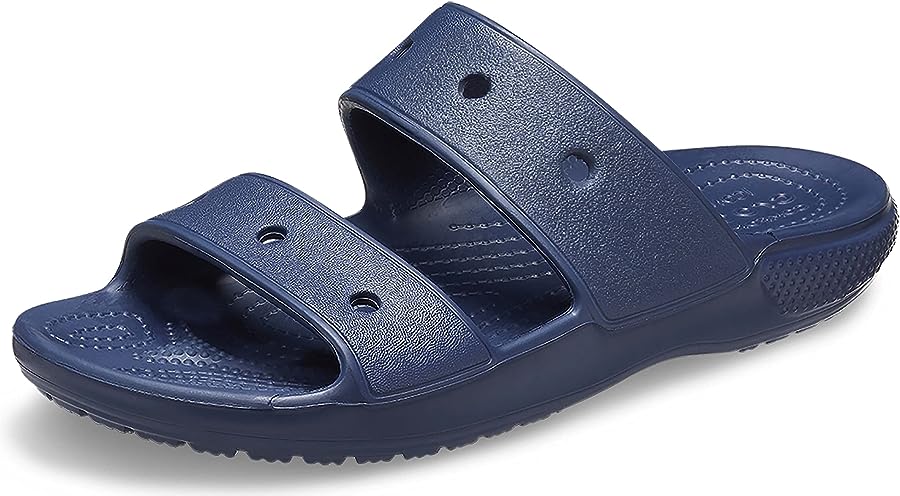 Crocs Unisex Classic Two-Strap Slide Sandals - Navy - M5/W7