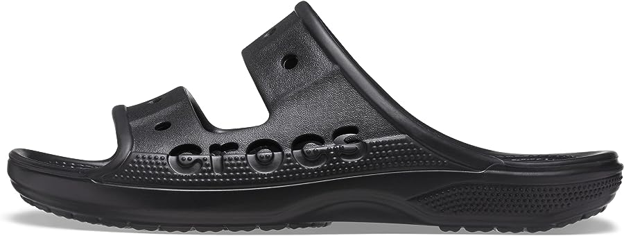 Crocs Unisex Baya Two-Strap Slide Sandals - Black - M8/W10