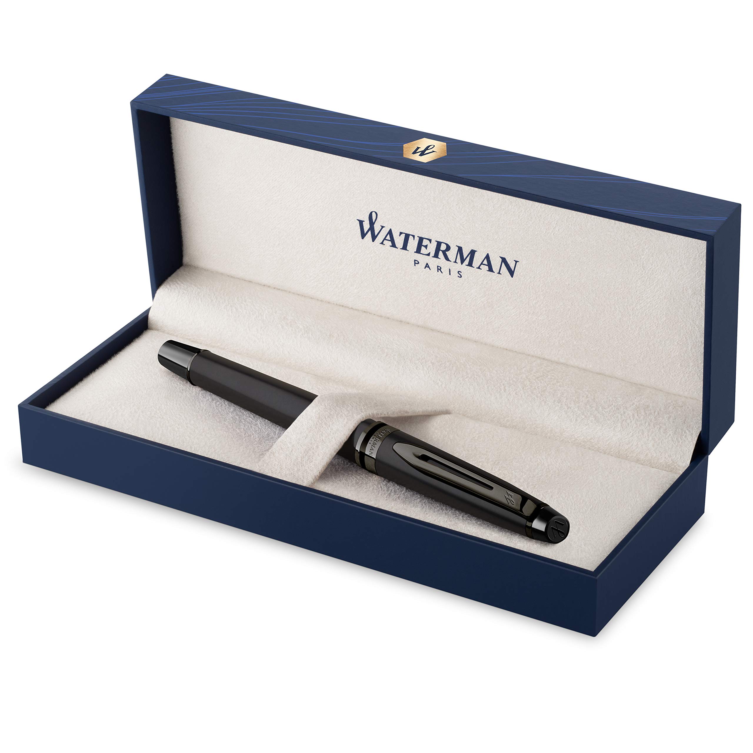 Waterman Expert Fountain Pen - Fine PVD Coated Nib - Blue Ink