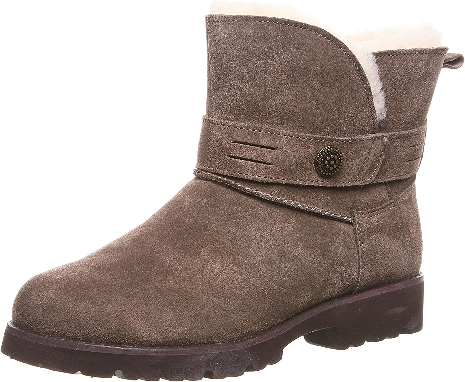 BEARPAW Womens Wellston Suede Slip On Ankle Boots - Seal Brown - 9