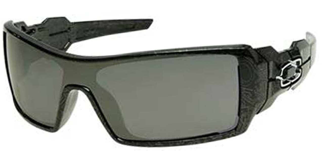 Oakley Sunglasses OIL RIG OO9081 24-058 Black-Silver Ghost Text w/ Black Iridium