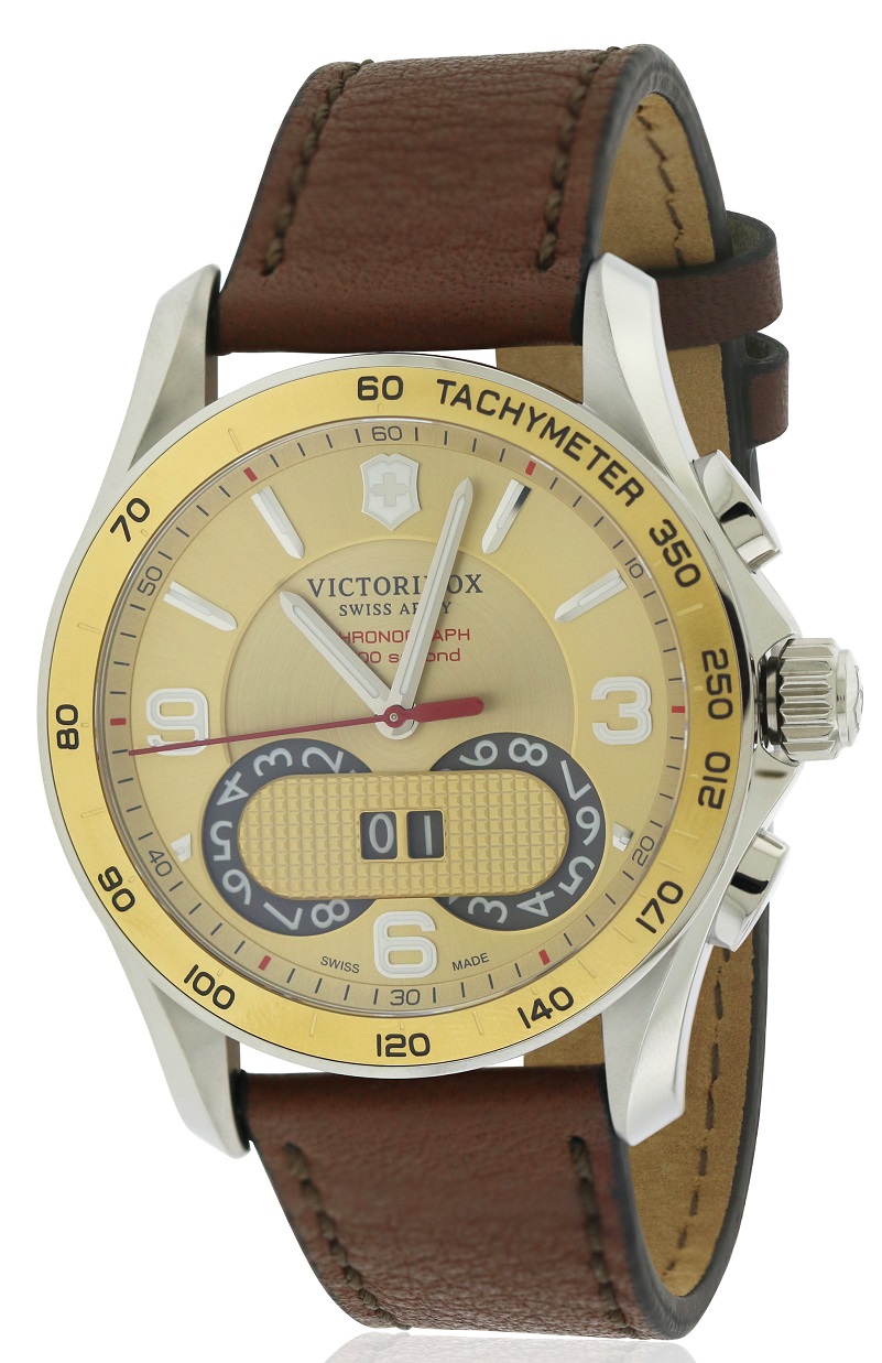 Swiss Army Victorinox Chronograph Leather Mens Watch 241617