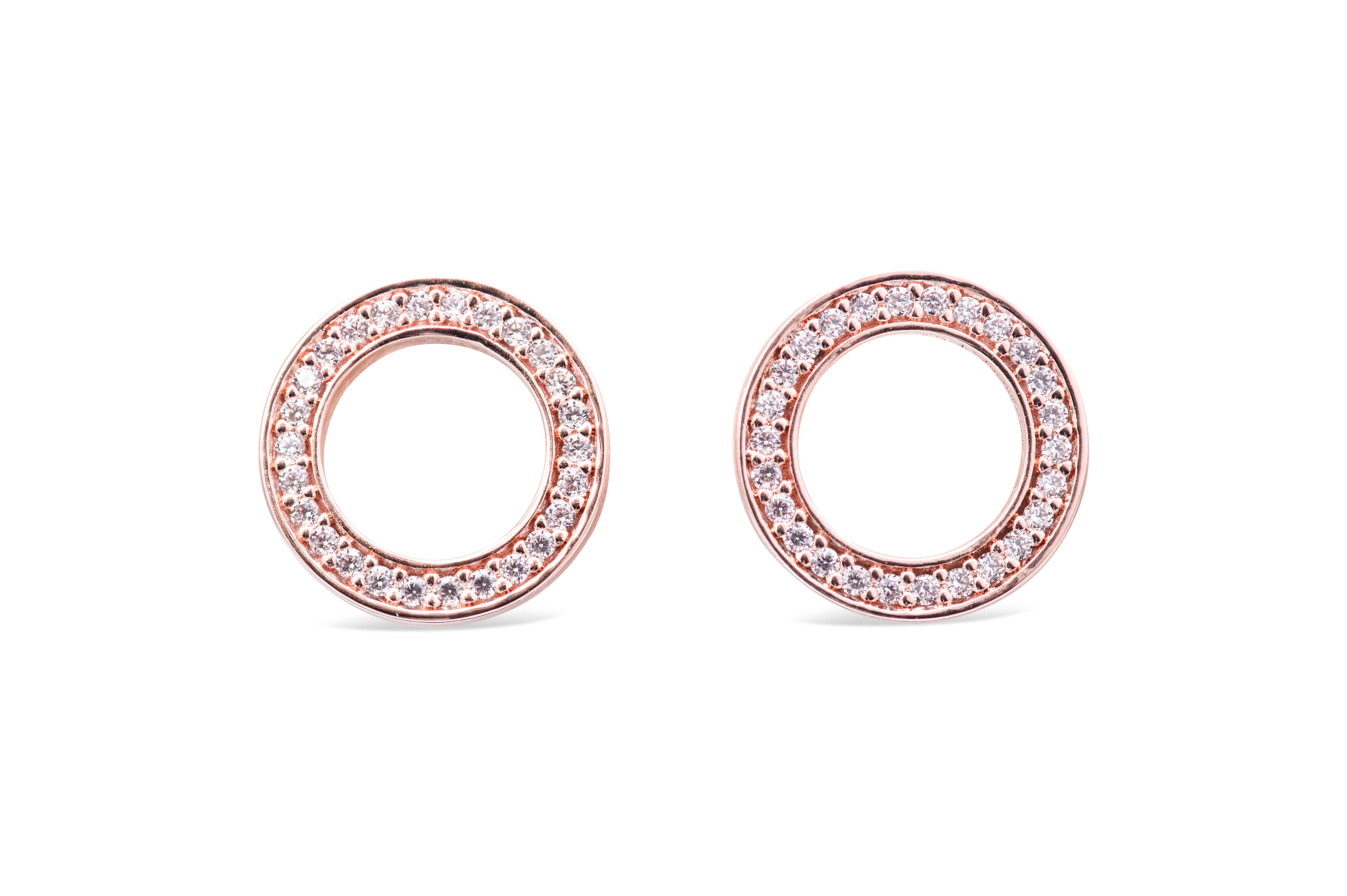 PANDORA Stud Earrings Forever PANDORA with Clear CZ
