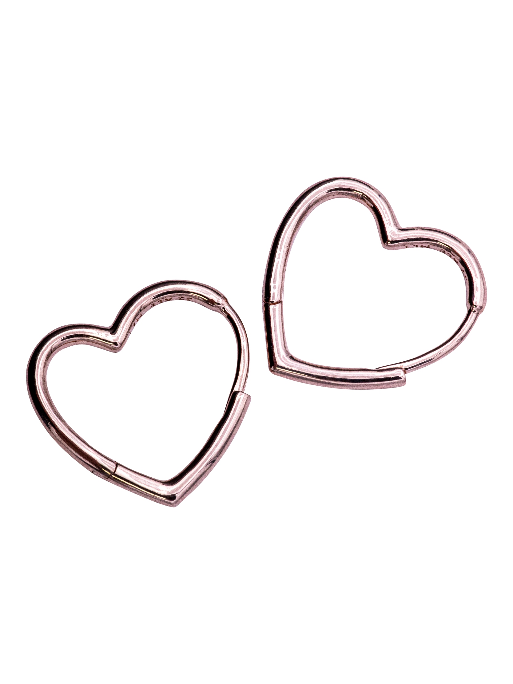 PANDORA Small Asymmetric Heart Pandora Rose Hoop Earrings  - 288307