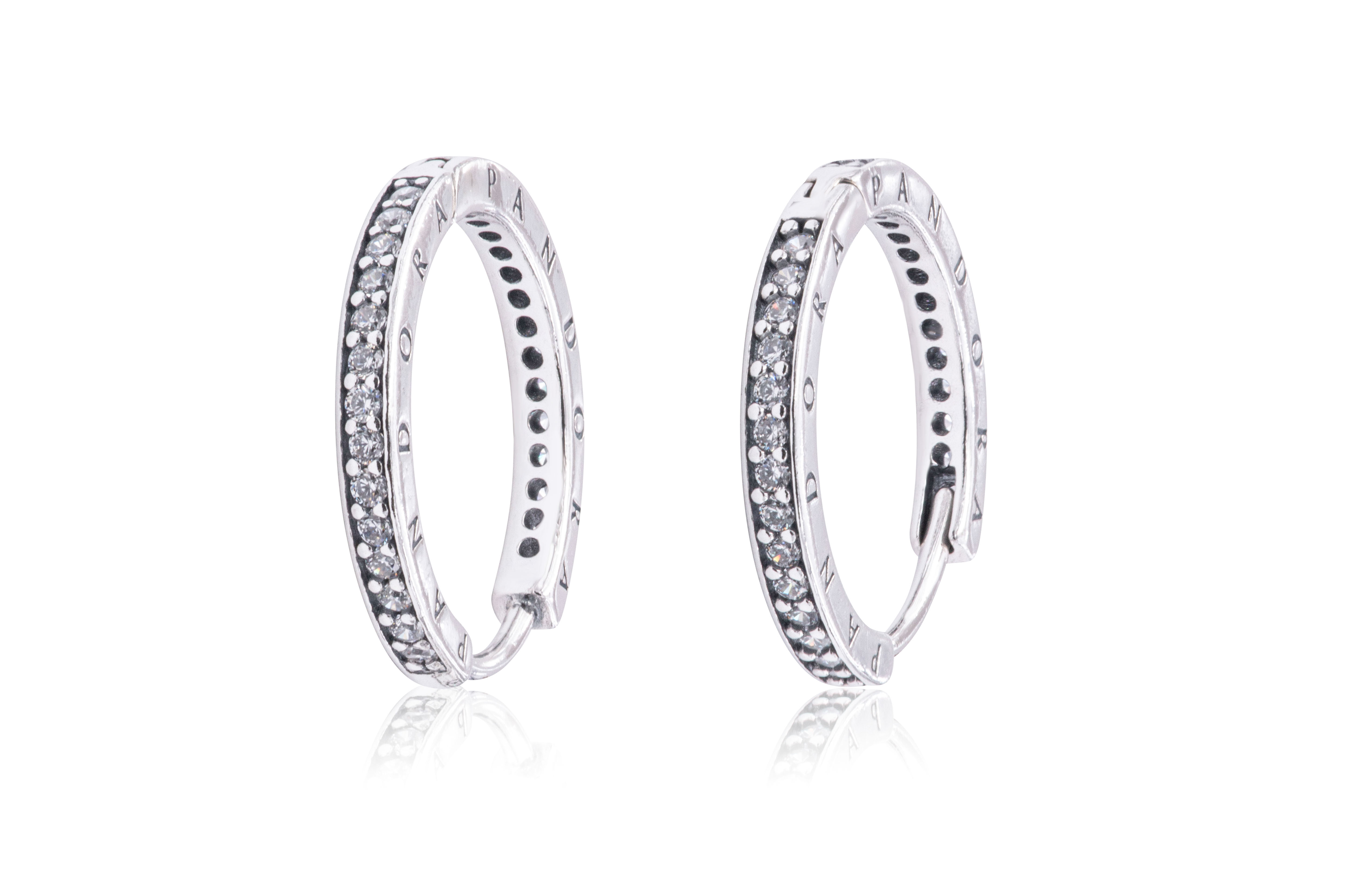 PANDORA Signature Hoop Earrings - 290558CZ