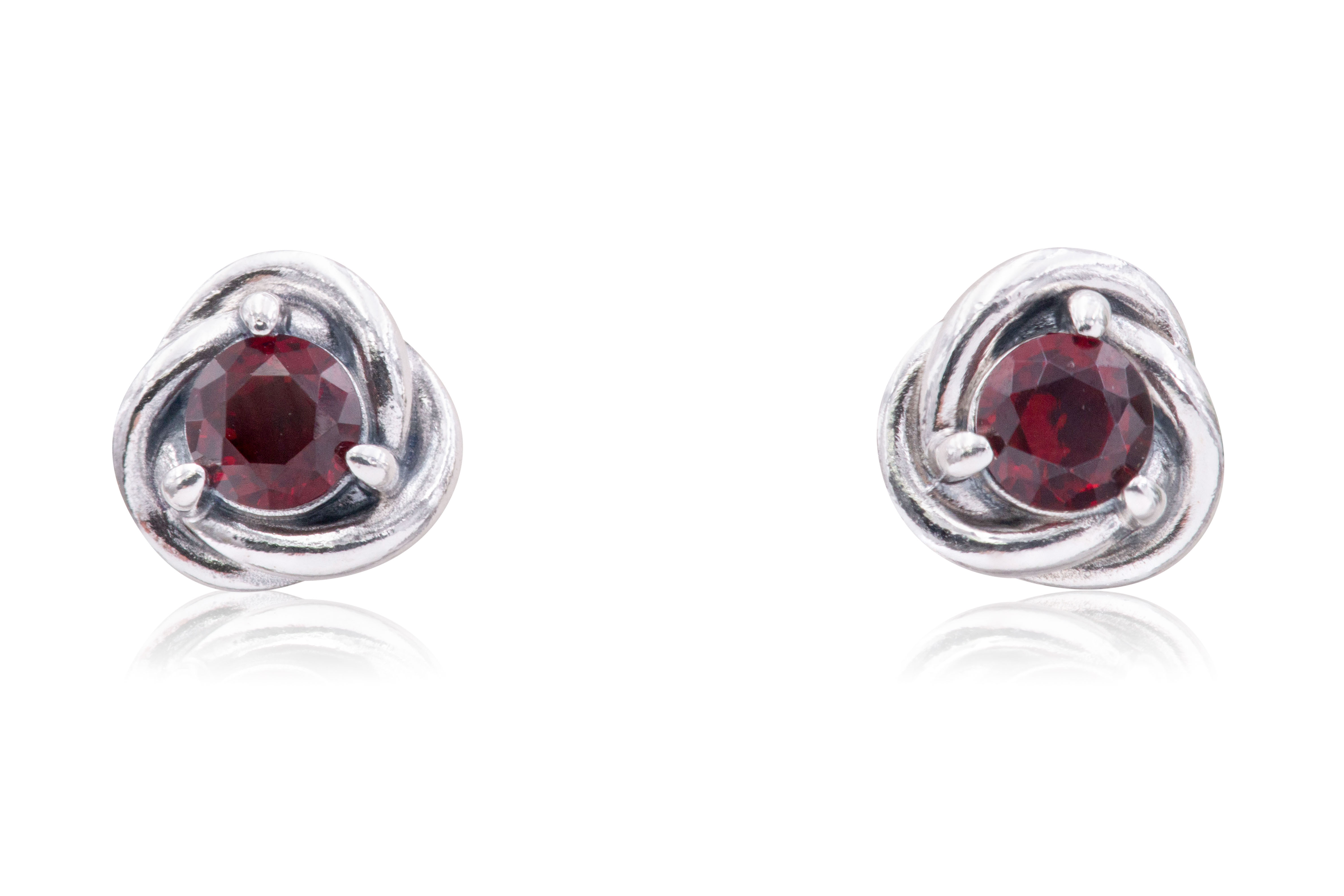 Pandora January Red Eternity Circle Stud Earrings