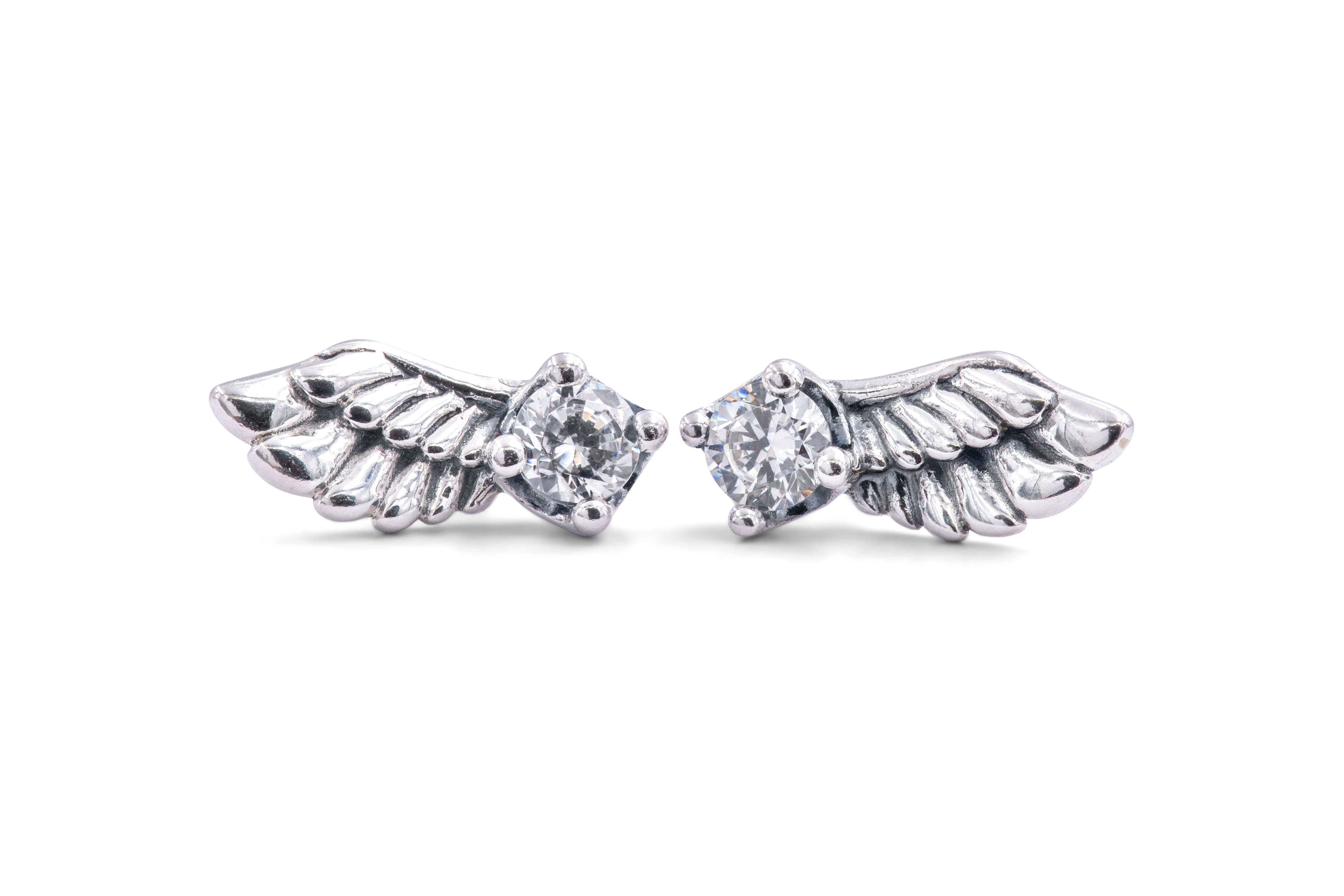 PANDORA Sparkling Angel Wing Stud Earrings - 298501C01