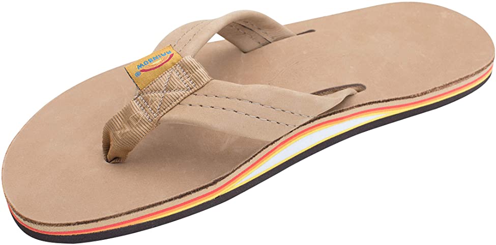 Rainbow Mens Single Layer Premier Leather with Arch Support Sandals - Sierra Brown/Rainbow - Medium
