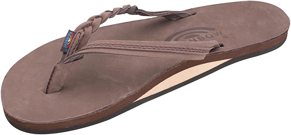 Rainbow Womens Flirty Braidy - Single Layer Premier Leather Narrow Strap with Braid Sandals - eXpresso - 11
