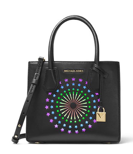 Michael Kors Mercer Modern Disco Leather Crossbody - Black - 30H7MM9M2O-001
