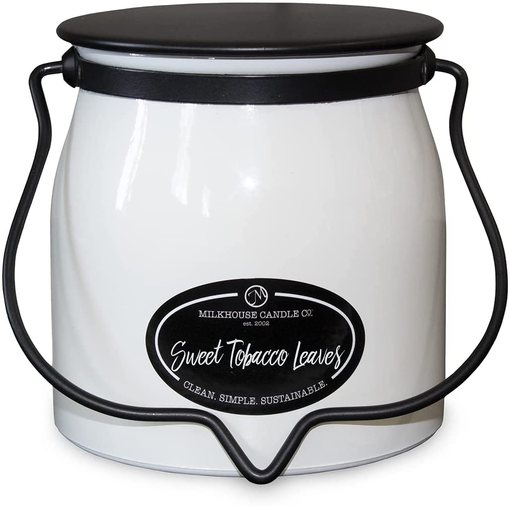 Milkhouse Candle Company - Butter Jar 16 oz - Sweet Tobacco Leaves