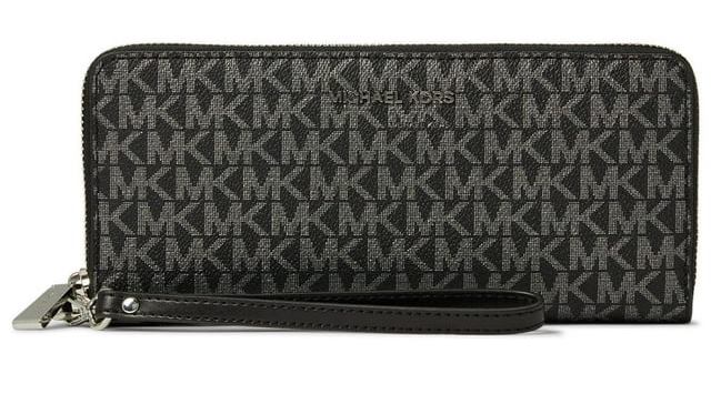 Michael Kors Jet Set Travel Continental Wristlet - Black/Silver