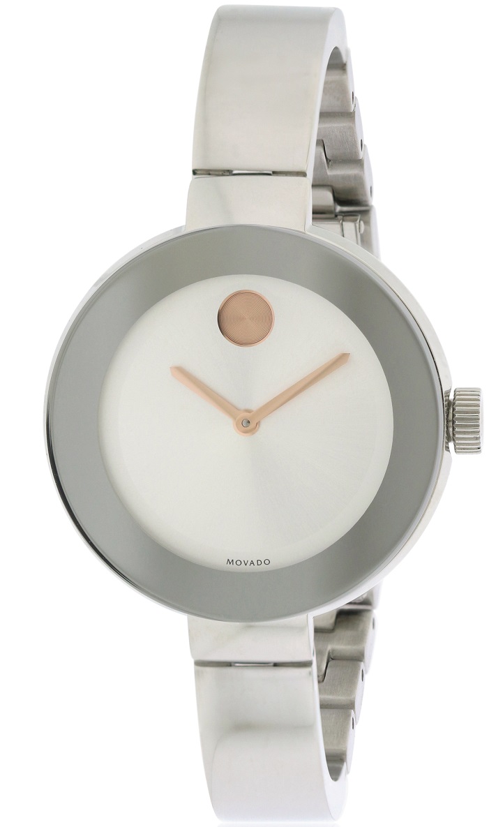 Movado Bold Stainless Steel Bangle Ladies Watch 3600194