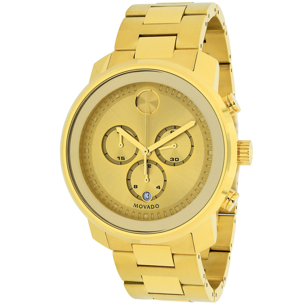 Movado Bold Gold Ion Chronograph Mens Watch 3600278