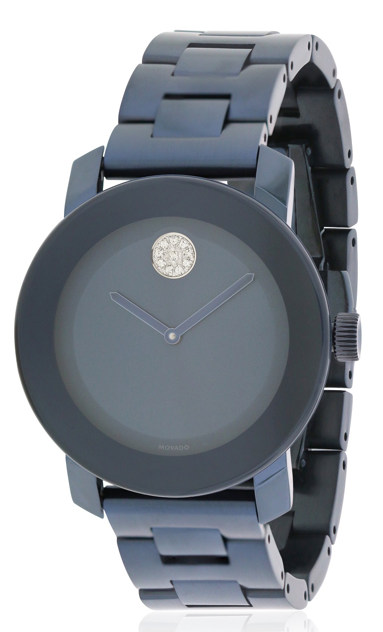 Movado Bold Blue Stainless Steel Unisex Watch 3600388