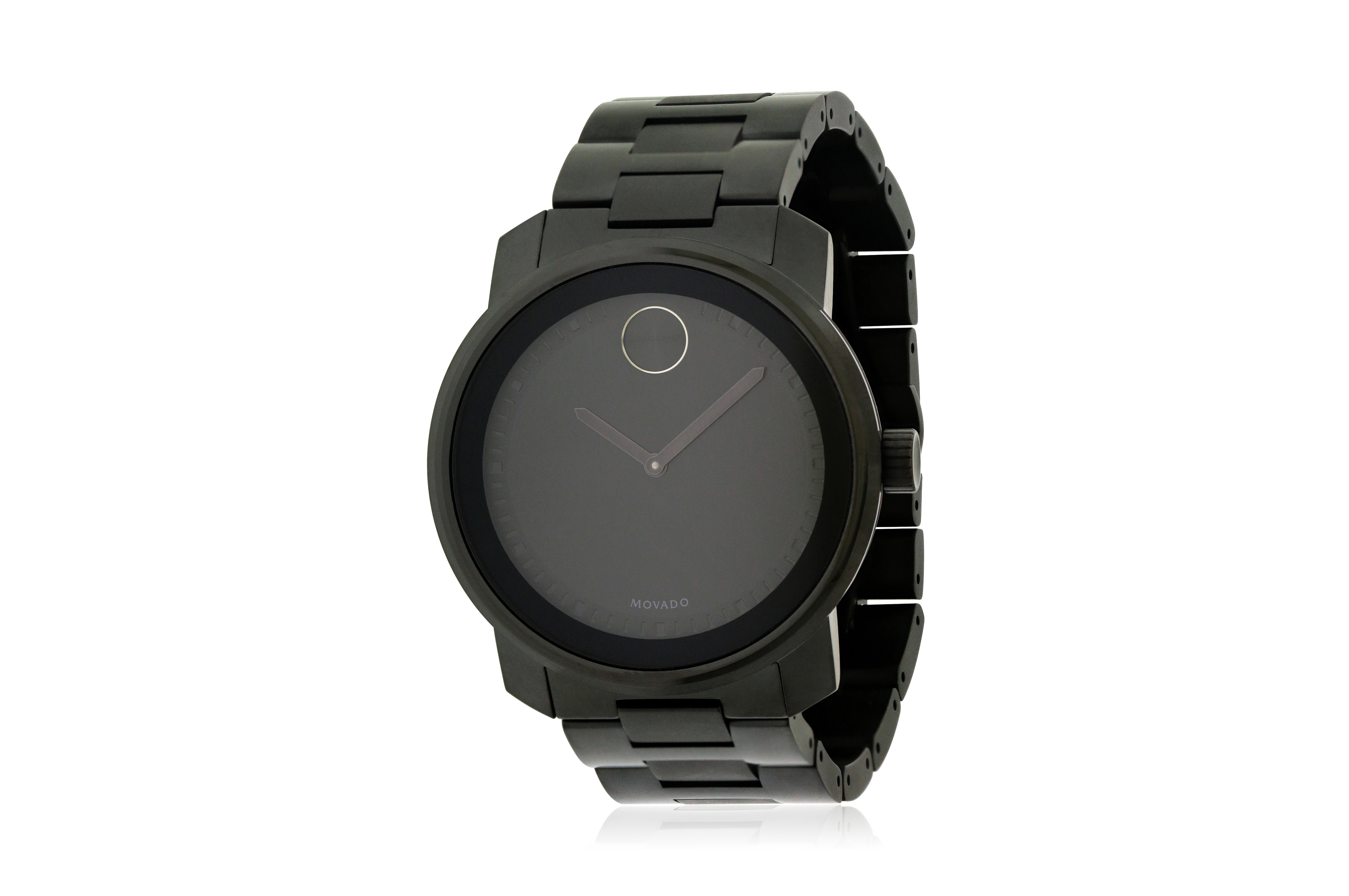 Movado Bold Black Stainless Steel Mens Watch 3600471
