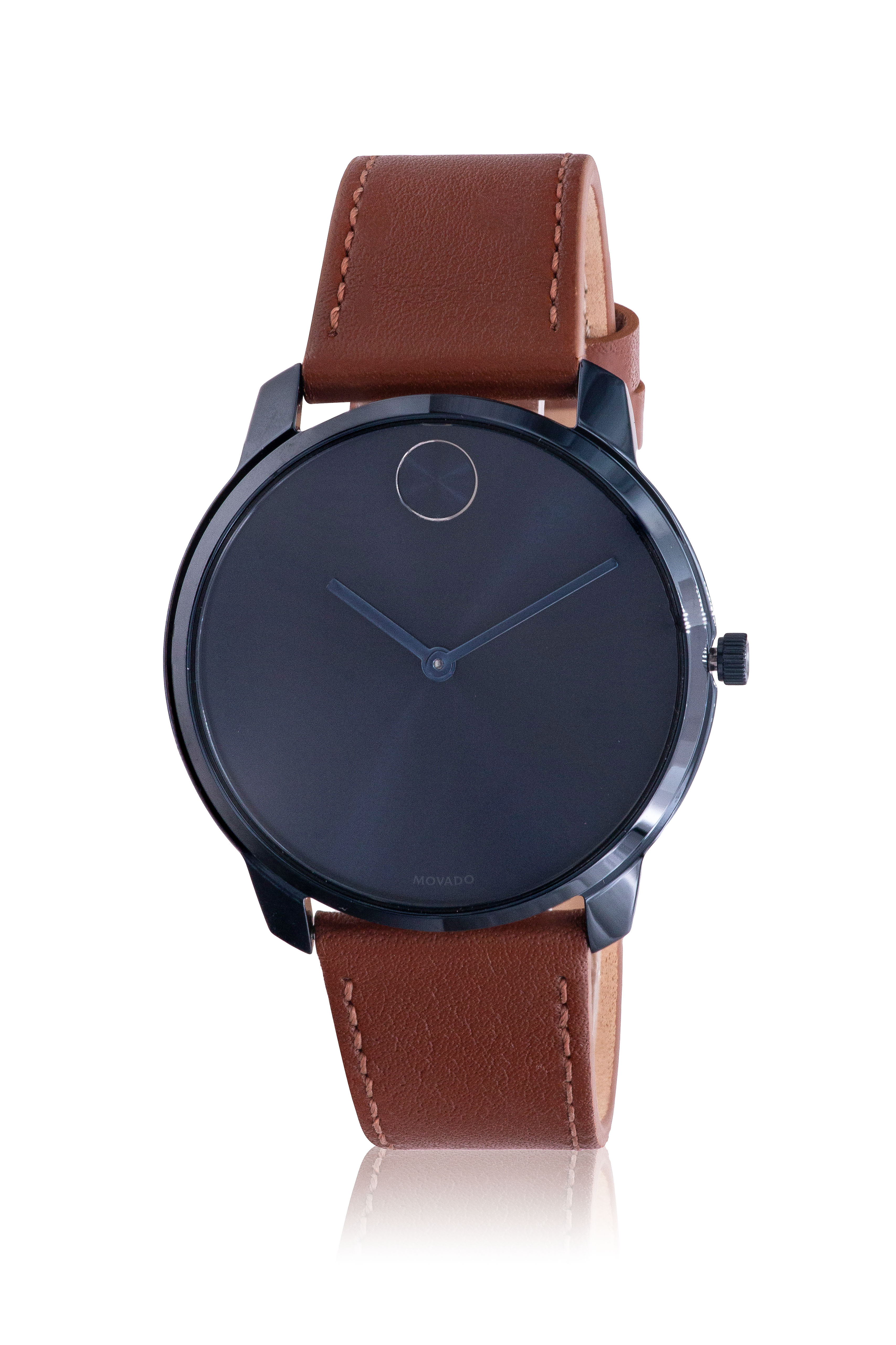 Movado Bold Brown Leather Mens Watch 3600585