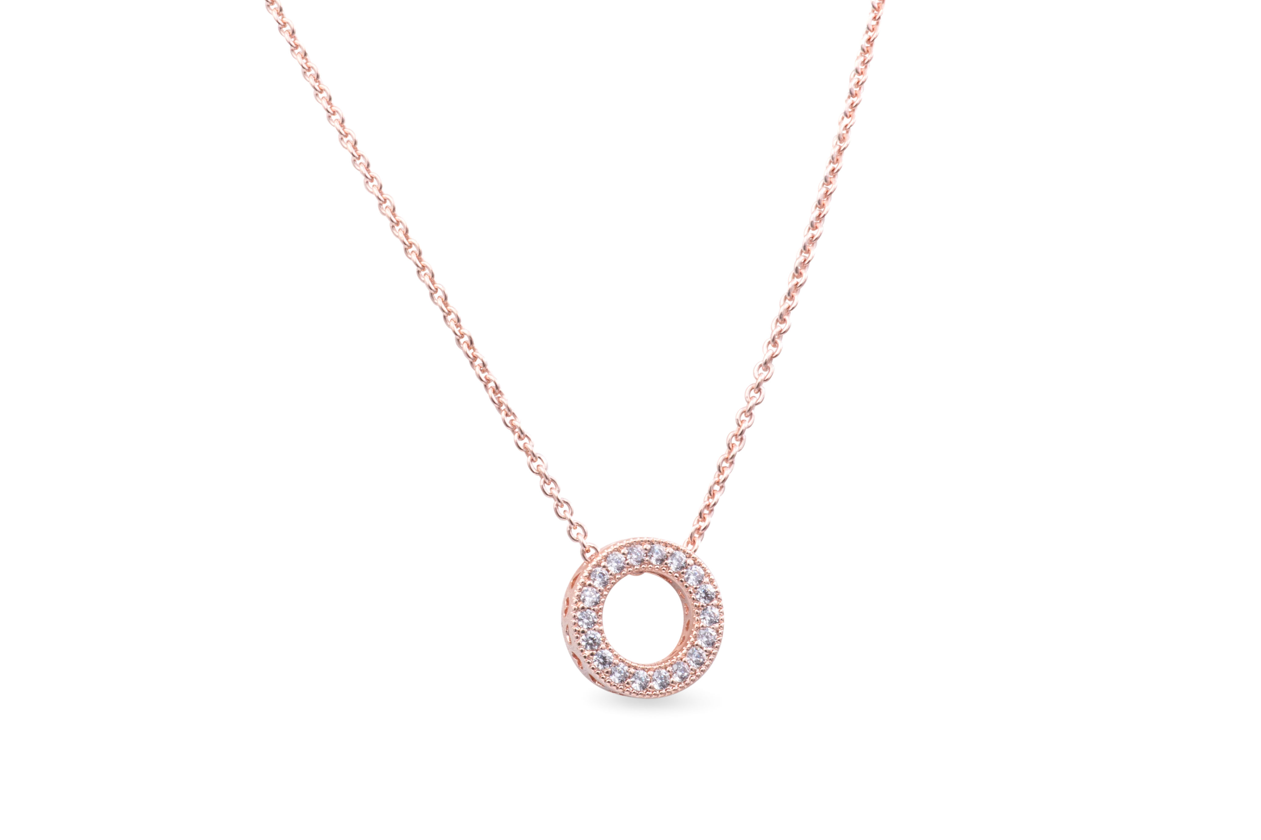 Pandora Logo Pave Circle Collier Necklace