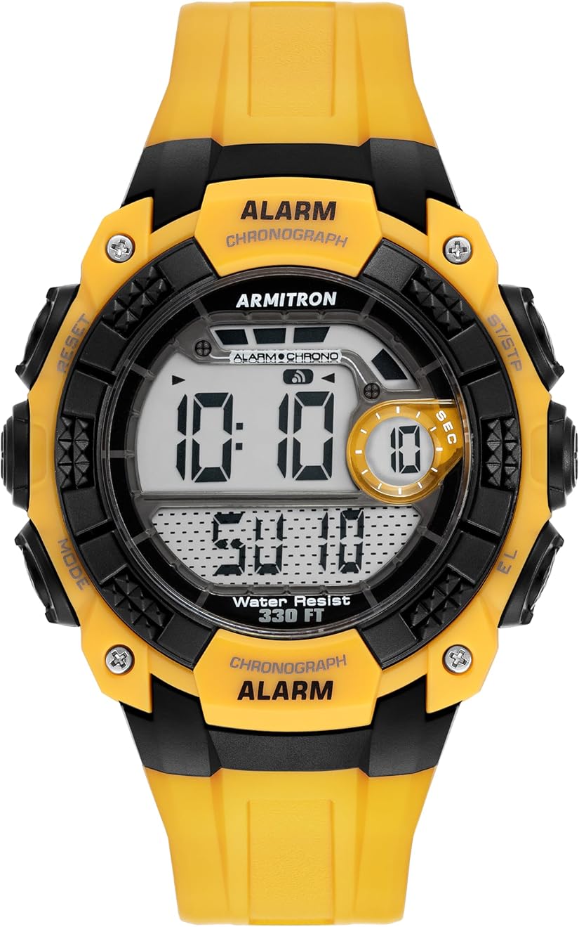 Armitron Sport Resin Digital Chronograph Mens Watch 40-8209YLW