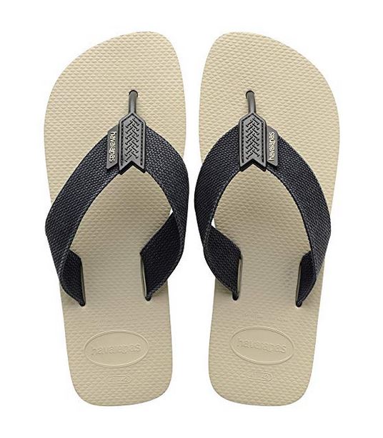 Havaianas Mens Urban Basic Sandal Flip Flop Size 6/7 - Beige/Black - 4132002-9446-37/38