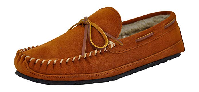 Minnetonka Mens Casey Slipper - Brown - Size 9