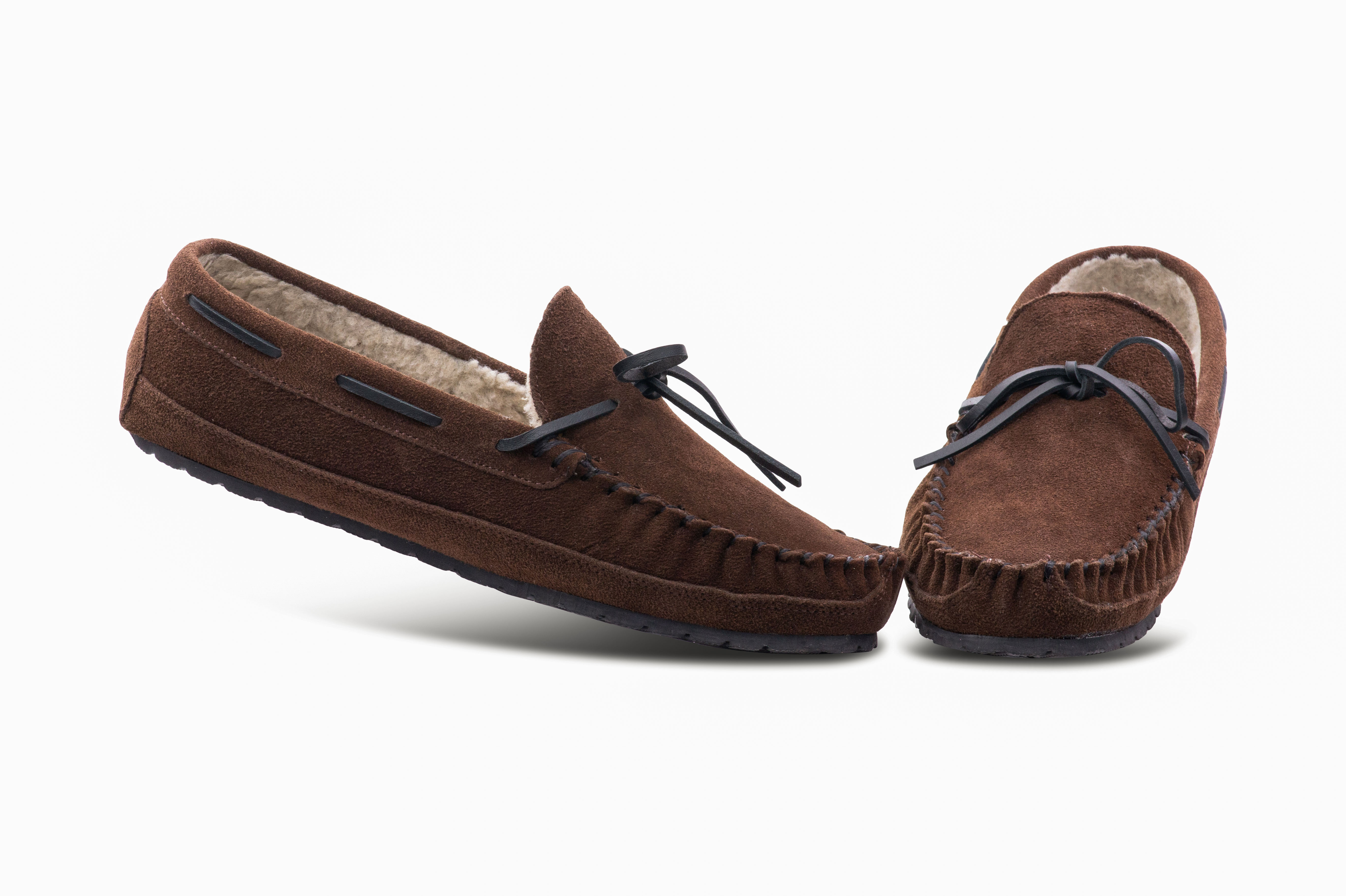 Minnetonka Mens Casey Slipper - Chocolate - Size 12