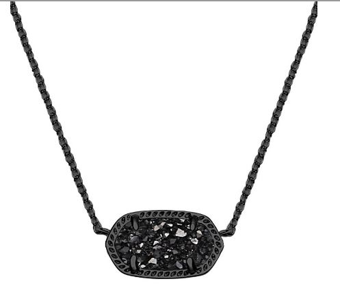 Kendra Scott Elisa Pendant Necklace In Black Drusy - 4217711240