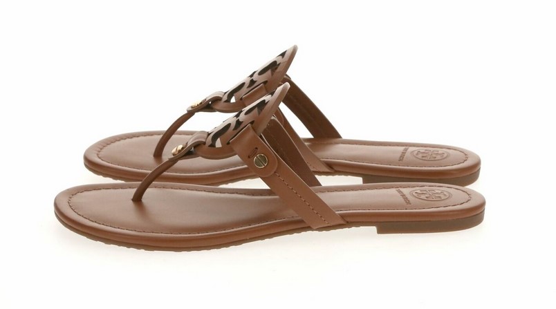 Tory Burch Womens Miller Patent Thong Sandal - Vintage Vachetta/Brown - 7.5
