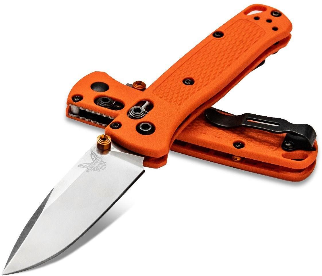 Benchmade Mini Bugout Axis Drop Point Knife - Orange Handle