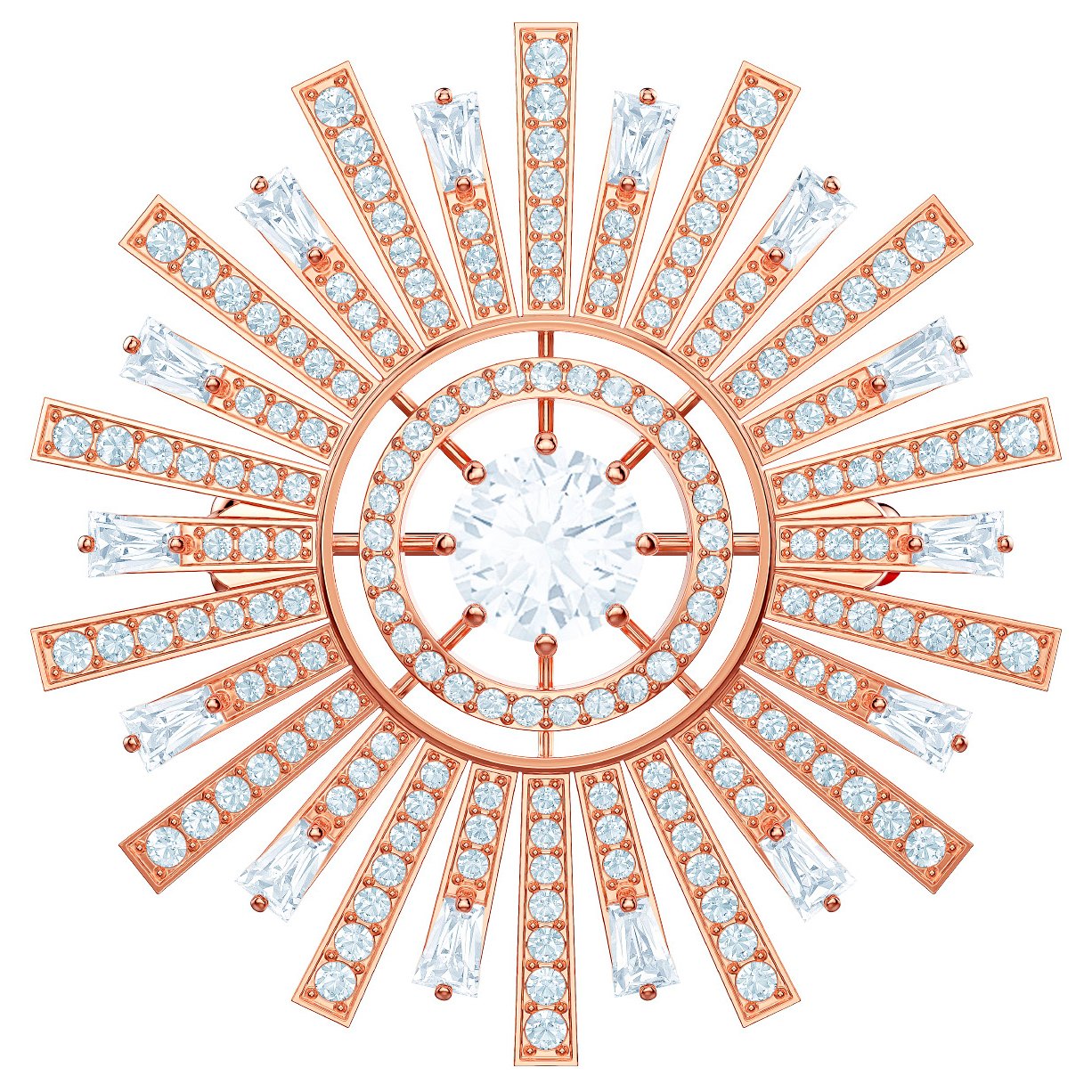 Swarovski Sunshine Brooch - White - Rose Gold Plating