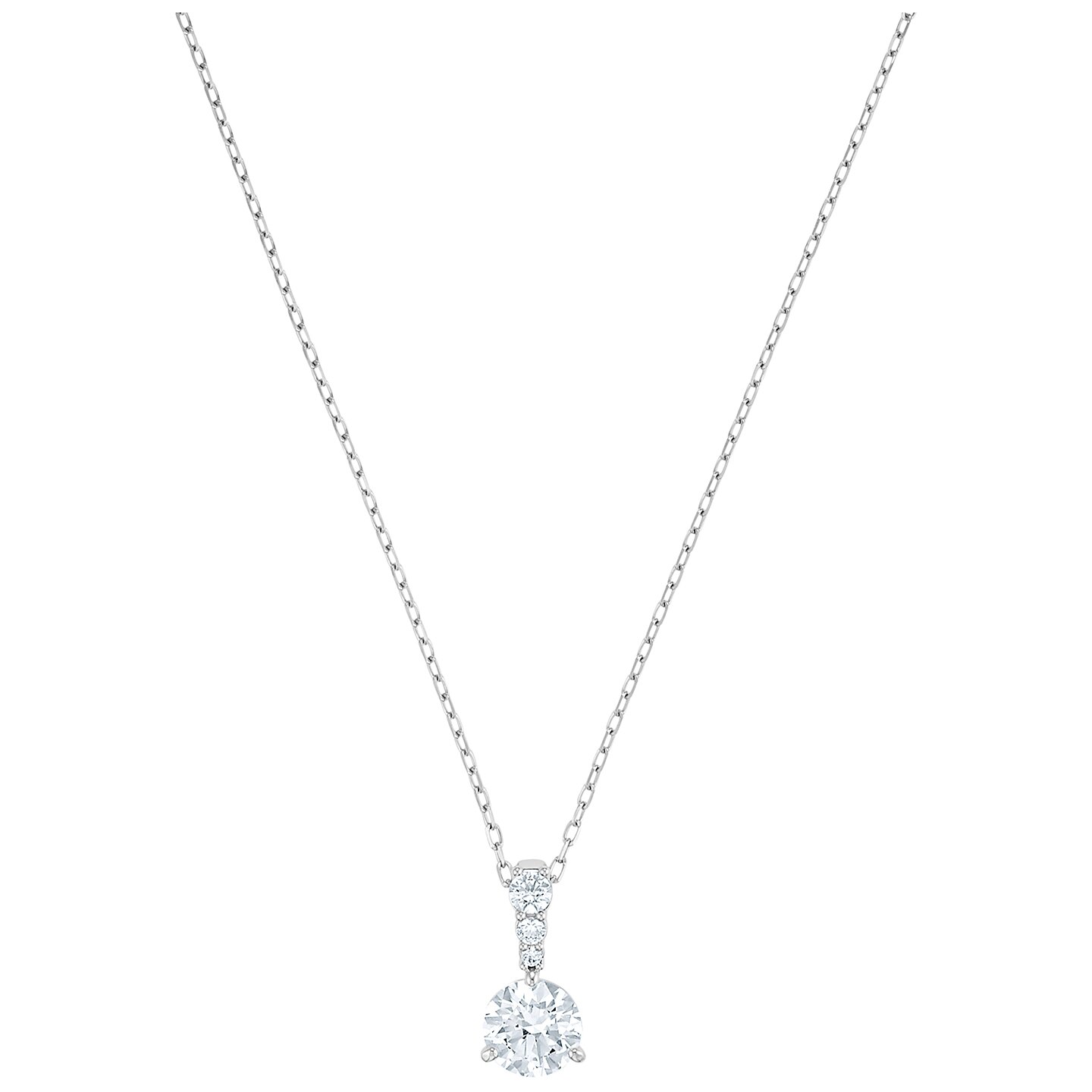 Swarovski Solitaire Pendant - White - Rhodium Plated - 5472635