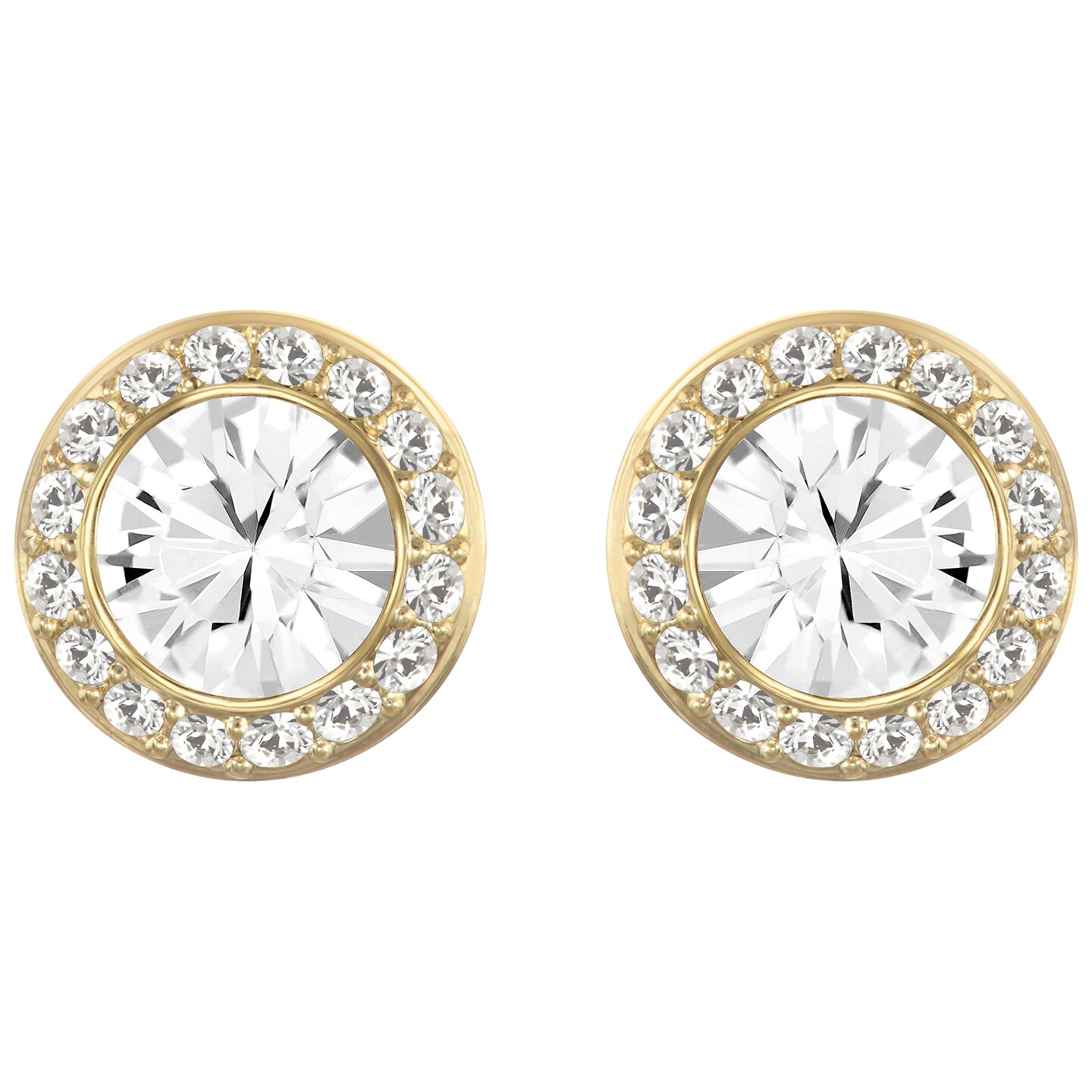 Swarovski Angelic Stud Pierced Earrings - White - Gold-tone Plated - 5505470